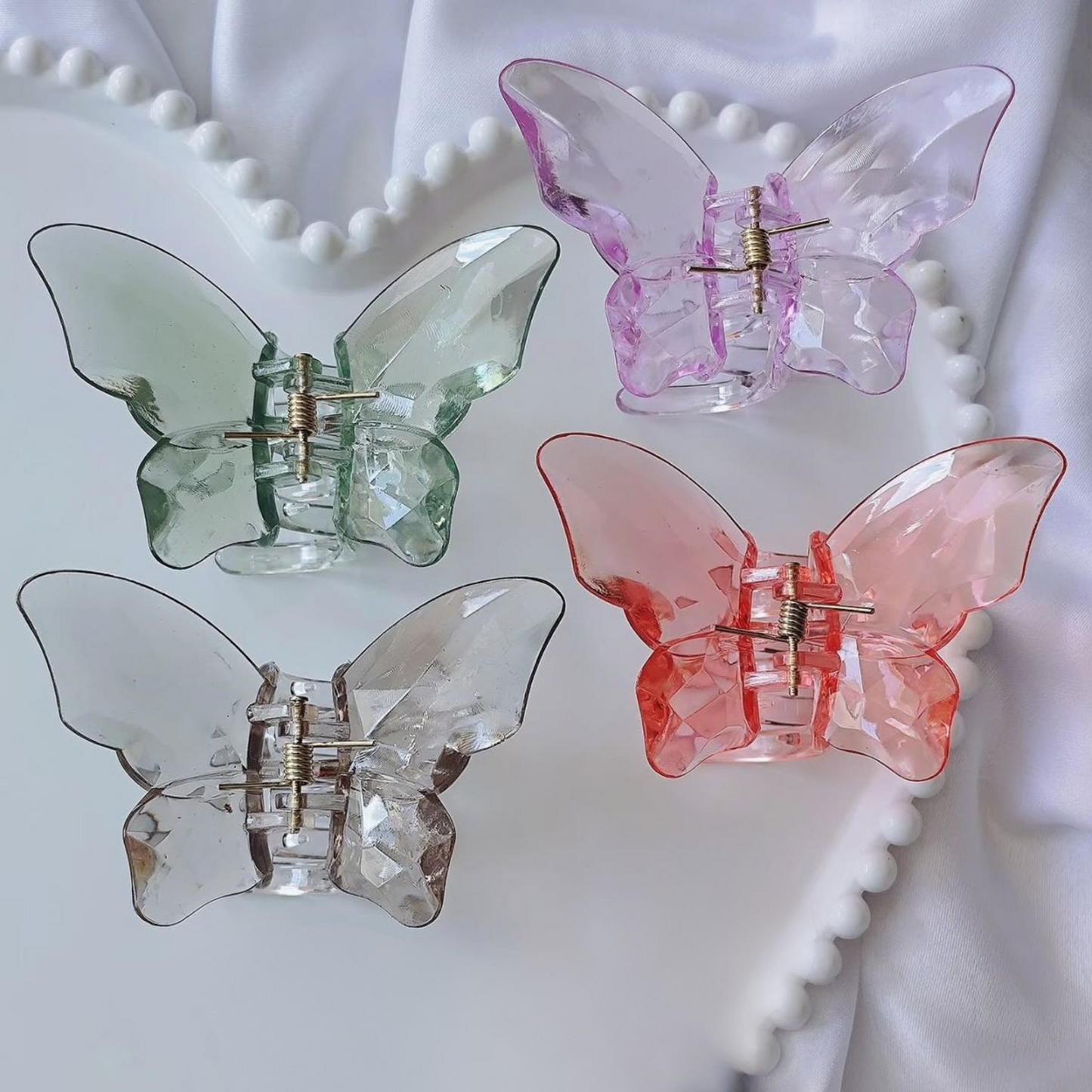 Crystal Butterfly Hair Clips