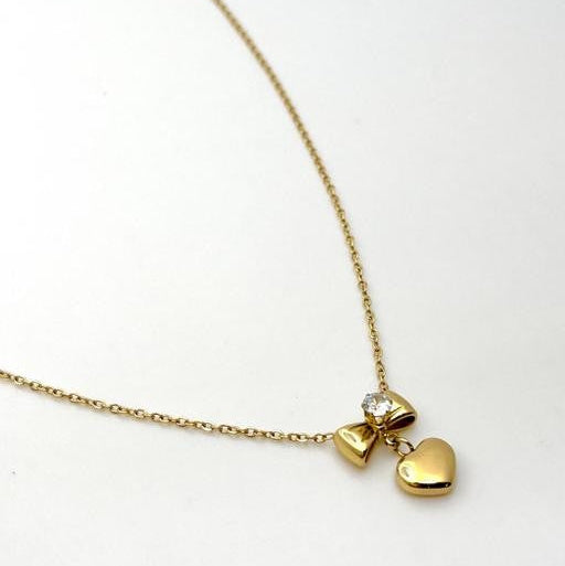 Golden Glimmer Bowheart Pendant