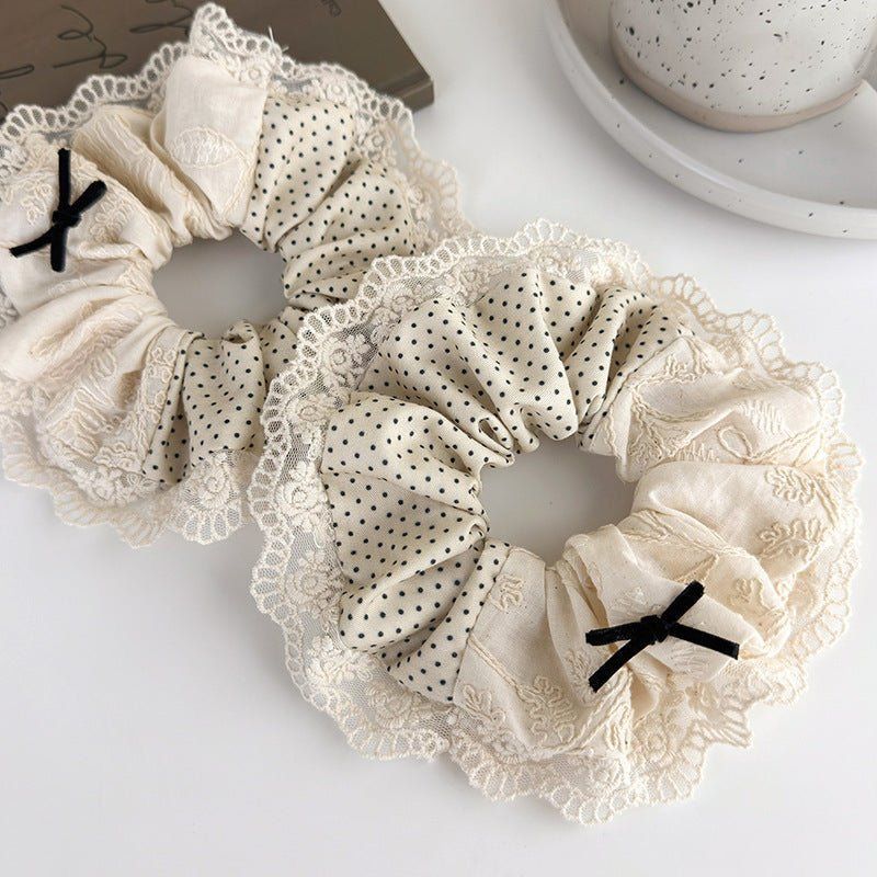 Vintage Polka Lace Scrunchie