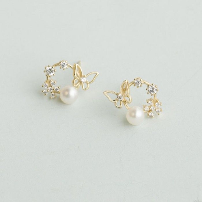 Butterfly Bloom Pearl Studs
