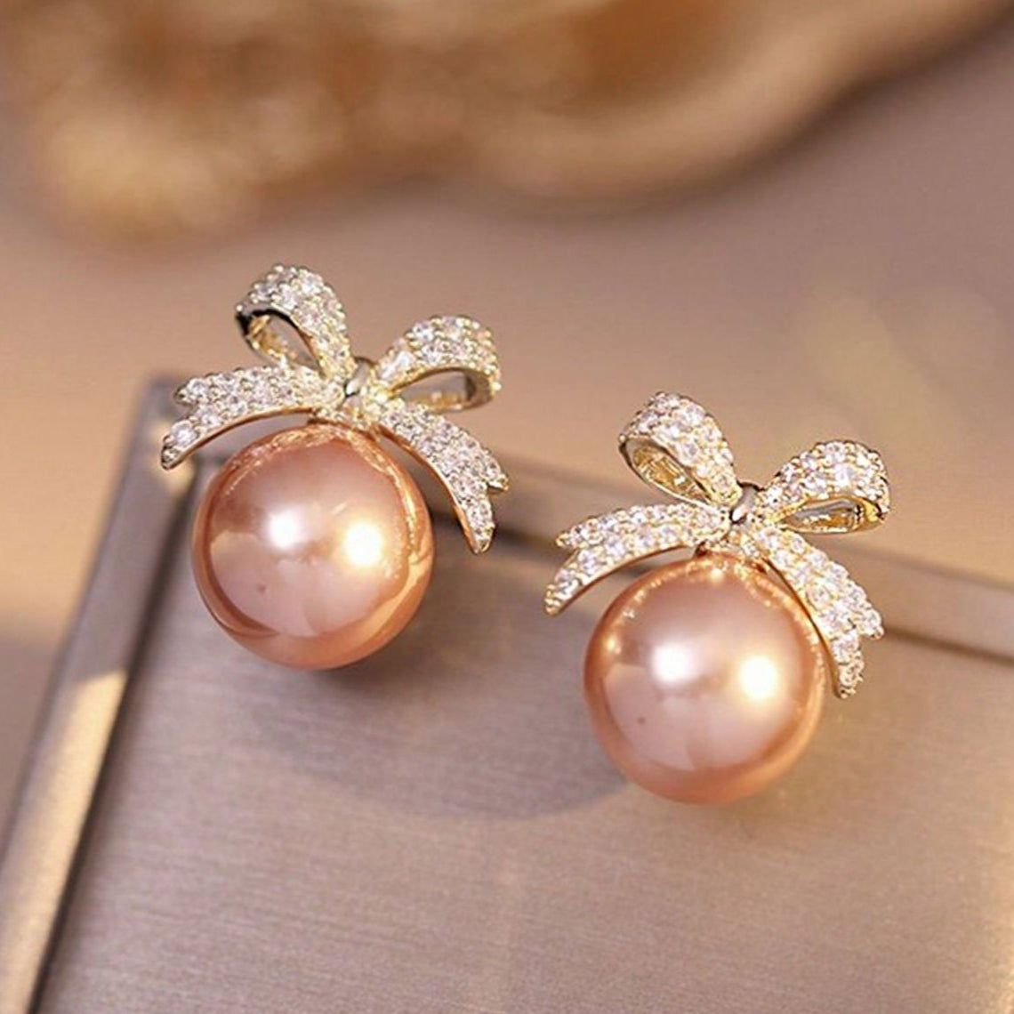Blush Bow Earrings